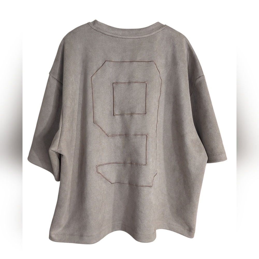 SUMWON Oversized Neutral Tee | Taupe Minimalist Boxy Fit | Streetwear Size XXL - Picture 5 of 8